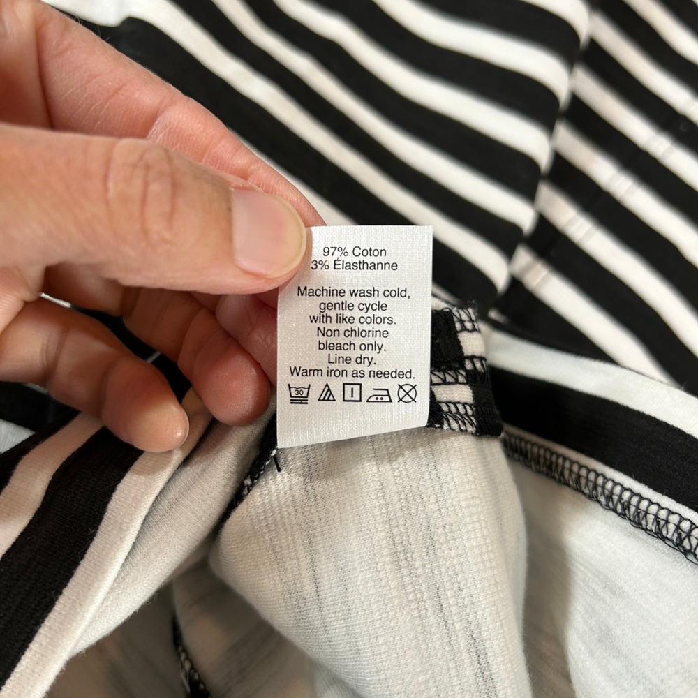 J.Crew Black White Striped Cotton Knit Shift Dress G2722 Womens Size S NWT - Picture 7 of 8
